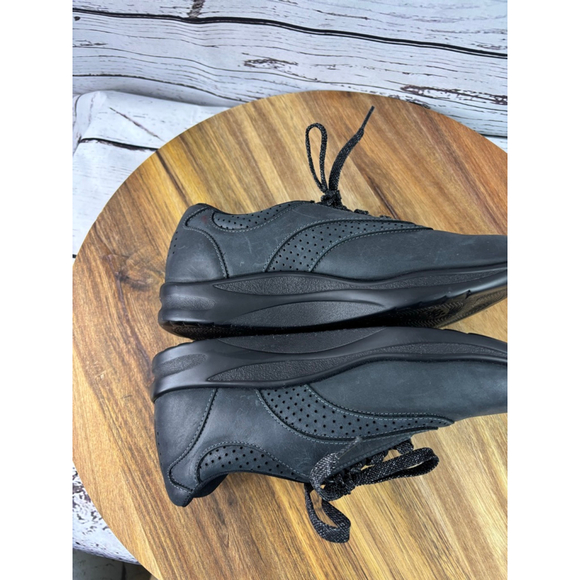 Women's SAS Black Leather Lace-Up Sneakers Size 7 - Picture 10 of 13